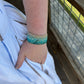 Beachy Wave and Sun Blue Faded Bead Loom Woven Slide Adjustable Bracelet