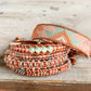 Sea Glass and Blush Rose Western Loom and Macrame Bracelet stack set