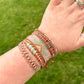 Sea Glass and Blush Rose Western Loom and Macrame Bracelet stack set