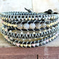 Neutral Gray Beige Western Bead Loom Woven and Macrame Bracelet Set