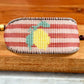 Lemon beaded bracelet with pink stripes