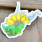 Sunflower Mountains West Virginia clear watercolor sticker, vinyl waterproof decal