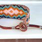 Copper Gray Navy and Blush Tribal Expanded Diamond beaded friendship bracelet