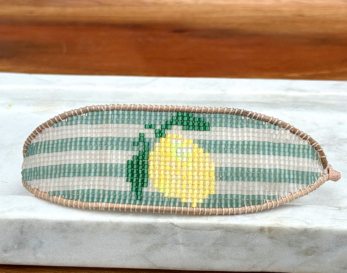 Life gives you lemons bead loom woven bracelet