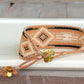 Gold, Honey Tan, and Black Bead Loom Woven Bracelet