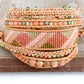 Peach and Olive geometric Beaded Macrame Bracelet and Diamond Loom Set