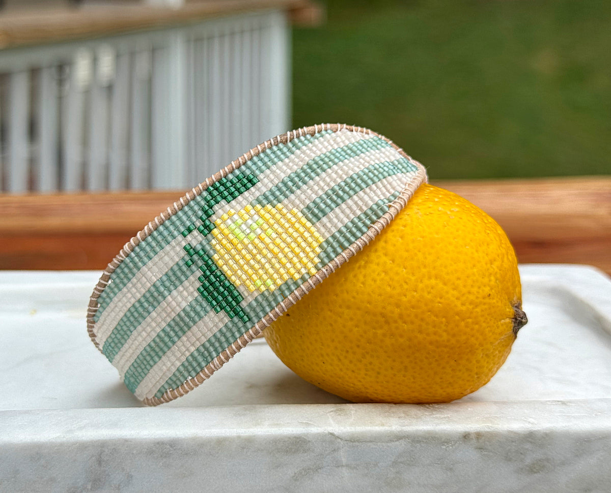 Life gives you lemons bead loom woven bracelet