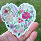 Watercolor Flower Heart floral Vinyl waterproof sticker
