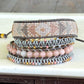 Blush Pink, and Gray Geometric Loom Woven Triangle beaded friendship bracelet