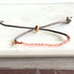 Rhodonite and leather slide adjustable chain or leather stack bracelet