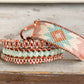 Blush Rose, Sea Glass and Rose gold Starburst Beaded Western Loom Bracelet