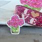 Pink Peony Floral Watercolor Waterproof Vinyl decal sticker, bumper sticker, sticker for water bottle white mini Daisy sticker