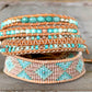 Seafoam and Aqua Jade Ombre Beaded Macrame Bracelet Set