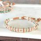 Jade and neutral Sage and Copper Beaded Macrame Bracelet Set