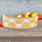 Faded Candy Corn Bead Loom Cuff bracelet, Halloween seed bead bracelet