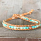 Seafoam and Aqua Jade Ombre Beaded Macrame Bracelet Set