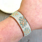 Monstera Palm Leaf Bead Loom Woven Adjustable Leather trim Bracelet