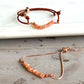 Sunstone and slide adjustable chain or leather stack bracelet