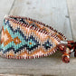 Copper Gray Navy and Blush Tribal Expanded Diamond beaded friendship bracelet