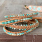 Seafoam and Aqua Jade Ombre Beaded Macrame Bracelet Set