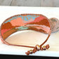 Red Rocks Western Grand Canyon Bead Loom Woven Bracelet Slide adjustable Clasp and Leather Trim