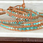 Seafoam and Aqua Jade Ombre Beaded Macrame Bracelet Set