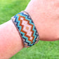 Copper Gray Navy and Blush Tribal Expanded Diamond beaded friendship bracelet