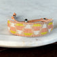 Faded Candy Corn Bead Loom Cuff bracelet, Halloween seed bead bracelet