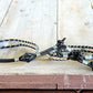 Neutral Gray, Beige and Silver Beaded Macrame Bracelet Set