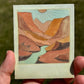 Grand Canyon Red Rock Polaroid style Watercolor Landscape waterproof vinyl decal