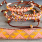 Sunshine, Peach Fuzz, and Coral Loom woven western beaded friendship bracelet