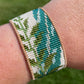 Fern and leaf Bead Loom Woven Cuff Bracelet