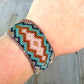 Copper Gray Navy and Blush Tribal Expanded Diamond beaded friendship bracelet
