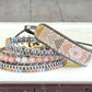 Blush Pink, and Gray Geometric Loom Woven Triangle beaded friendship bracelet