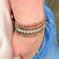 Sea glass Jade and Blush Rose Macrame Wrap bracelet