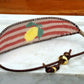 Lemon beaded bracelet with pink stripes