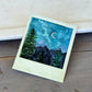 Night in the Mountains Polaroid style Watercolor Landscape waterproof vinyl decal