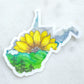 Sunflower Mountains West Virginia clear watercolor sticker, vinyl waterproof decal