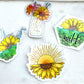 Sunflower Mountains West Virginia clear watercolor sticker, vinyl waterproof decal