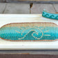 Beachy Wave and Sun Blue Faded Bead Loom Woven Slide Adjustable Bracelet