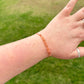 Sunstone and slide adjustable chain or leather stack bracelet