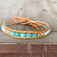 Seafoam and Aqua Jade Ombre Beaded Macrame Bracelet Set