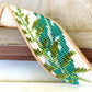 Fern and leaf Bead Loom Woven Cuff Bracelet