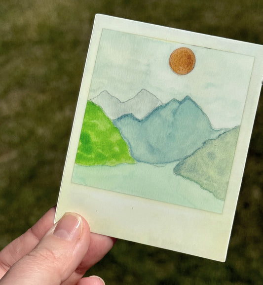 Great Lakes Lake Days Polaroid style Watercolor Landscape waterproof vinyl decal