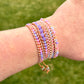 Rose Opal Sunset Beaded Macrame Adjustable Leather Bracelet Set