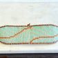 Palm Leaf Bead Loom Woven Adjustable Leather Trim Bracelet