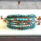 Turquoise Blue and Green Tropical Beaded Macrame Bracelet Set