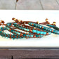 Turquoise Blue and Green Tropical Beaded Macrame Bracelet Set