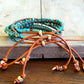 Turquoise Blue and Green Tropical Beaded Macrame Bracelet Set