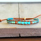 Turquoise Blue and Green Tropical Beaded Macrame Bracelet Set